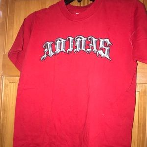 ‘00s red adidas shirt